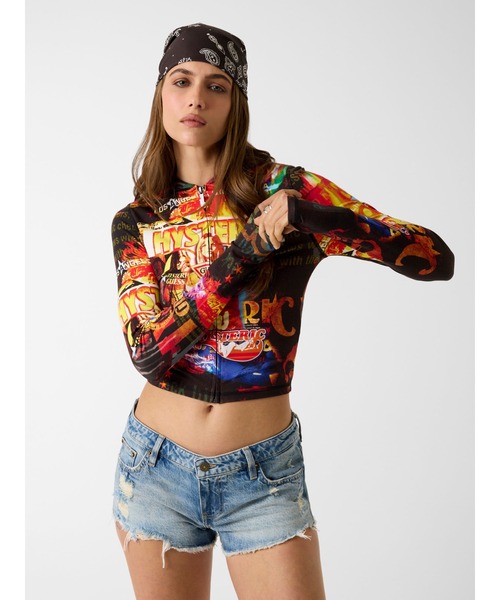 GUESS JEANS × HYSTERIC GLAMOUR Fitted Printed Zip Hoodie パーカー