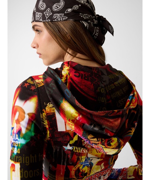 GUESS JEANS × HYSTERIC GLAMOUR Fitted Printed Zip Hoodie パーカー