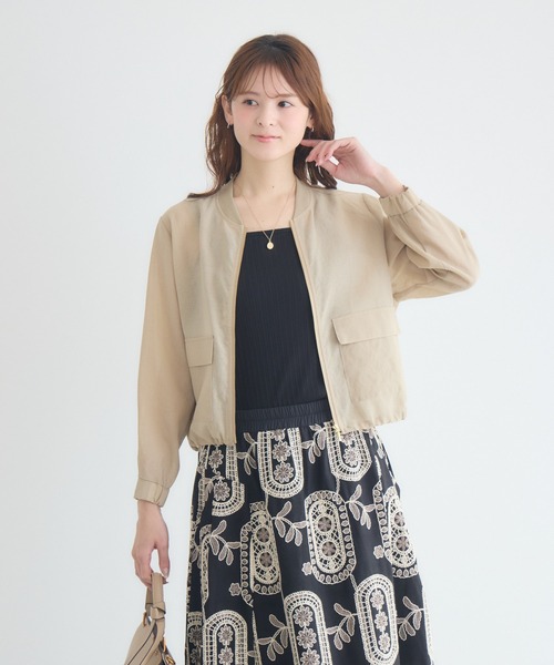 KATHARINE ROSS（キャサリンロス）の「【KATHARINE ROSS】麻調シアーブルゾン（ブルゾン・レディース・ネイビー/ベージュ・FREE）」の13枚目の写真