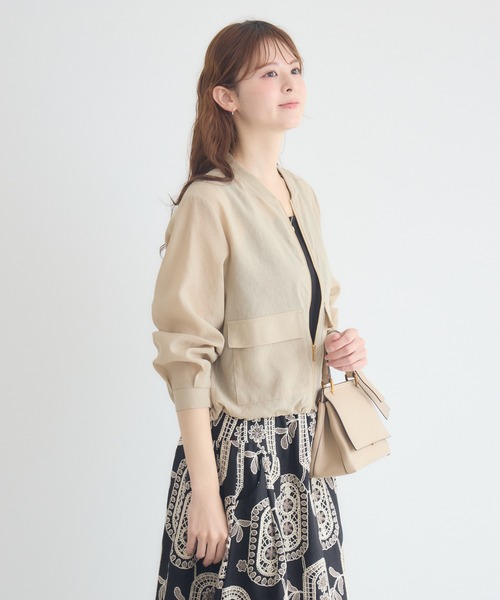 KATHARINE ROSS（キャサリンロス）の「【KATHARINE ROSS】麻調シアーブルゾン（ブルゾン・レディース・ネイビー/ベージュ・FREE）」の16枚目の写真