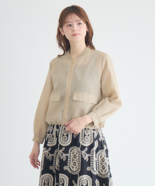 KATHARINE ROSS（キャサリンロス）の「【KATHARINE ROSS】麻調シアーブルゾン（ブルゾン・レディース・ネイビー/ベージュ・FREE）」の17枚目の写真