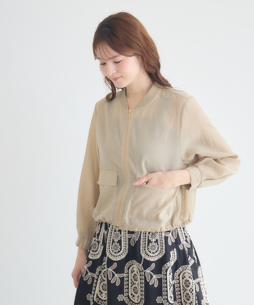 KATHARINE ROSS（キャサリンロス）の「【KATHARINE ROSS】麻調シアーブルゾン（ブルゾン・レディース・ネイビー/ベージュ・FREE）」の18枚目の写真