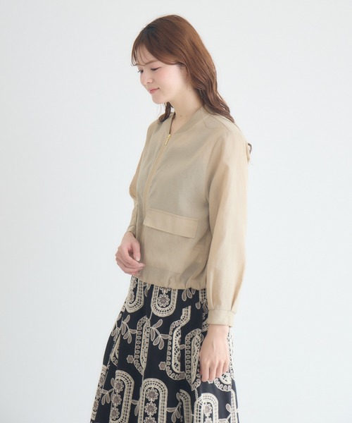 KATHARINE ROSS（キャサリンロス）の「【KATHARINE ROSS】麻調シアーブルゾン（ブルゾン・レディース・ネイビー/ベージュ・FREE）」の19枚目の写真