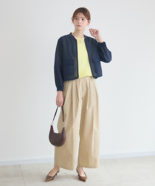 KATHARINE ROSS（キャサリンロス）の「【KATHARINE ROSS】麻調シアーブルゾン（ブルゾン・レディース・ネイビー/ベージュ・FREE）」の11枚目の写真