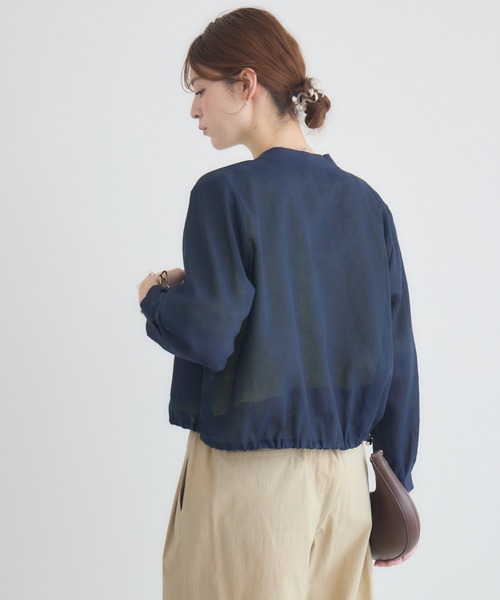 KATHARINE ROSS（キャサリンロス）の「【KATHARINE ROSS】麻調シアーブルゾン（ブルゾン・レディース・ネイビー/ベージュ・FREE）」の9枚目の写真
