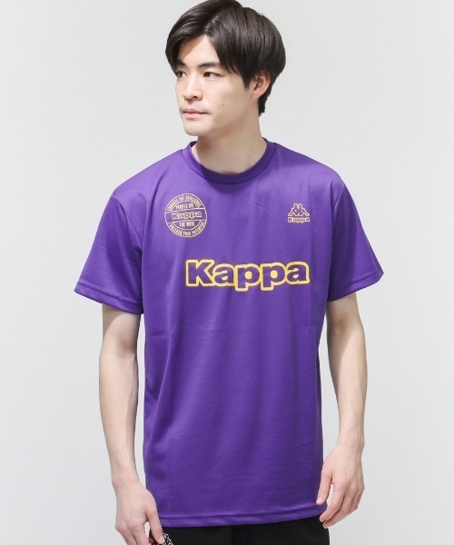 Kappa(カッパ)の「【別注】カッパ Kappa Kappaフロントプリント半袖Tシャツ 限定コラボ(Tシャツ/カットソー・メンズ・パープル/ブラック/グレー・M/L/LL)」の1枚目の写真
