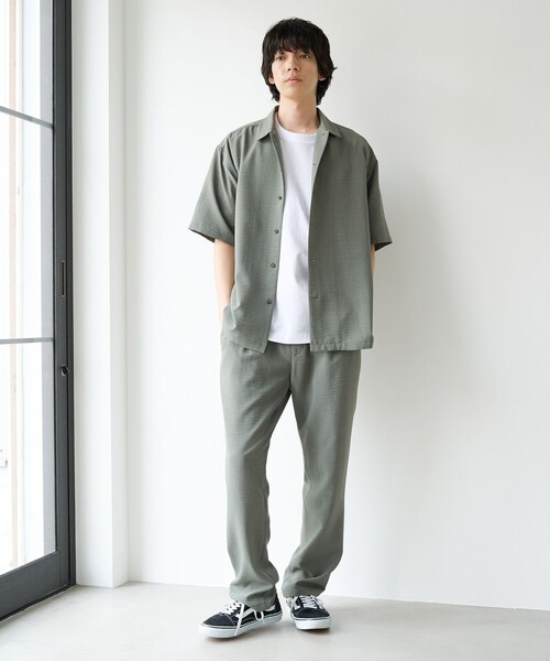 coen(コーエン)の「<父の日ギフトにもおすすめ>【UVカット】リネンライク1タックレギュラーパンツ(スラックス・メンズ・ナチュラル/オリーブ/ネイビー/ダークグレー・XL/L/M/S)」の9枚目の写真