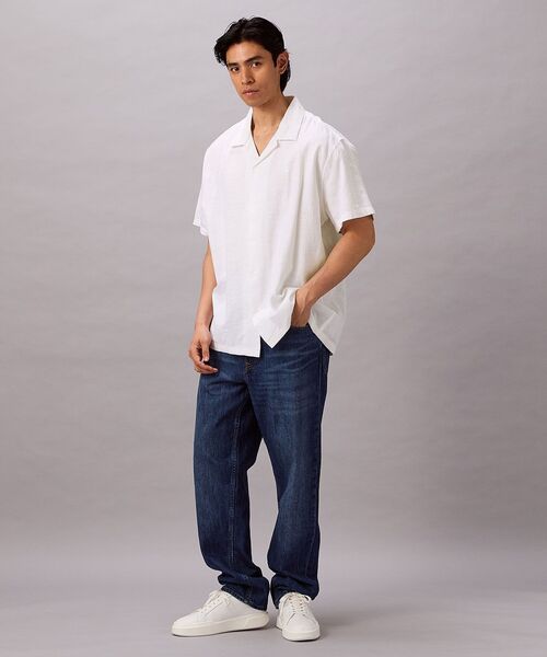 Calvin Klein(カルバン・クライン)の「ソリッドショートスリーブシャツ(シャツ/ブラウス・メンズ・ダークブルー/ホワイト・XL/S/M/L)」の7枚目の写真