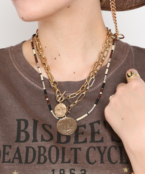 AP STUDIO（エーピーストゥディオ）の「【JANIS SAVITT/ジャニス・サビット】Design chain coin Necklace（ネックレス・レディース・ゴールド・FREE）」の5枚目の写真