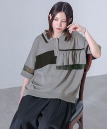 kOhAKU（コハク）の「『配色フリルポロニット』（ポロシャツ）」