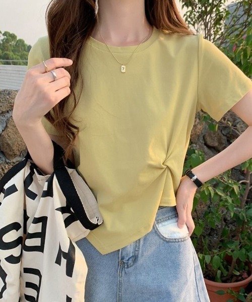 SallyLunn(サリーラン)の「【アシメデザイン】ツイストTシャツ(Tシャツ/カットソー・レディース・イエロー/ホワイト/ブラック・MEDIUM/LARGE)」の12枚目の写真