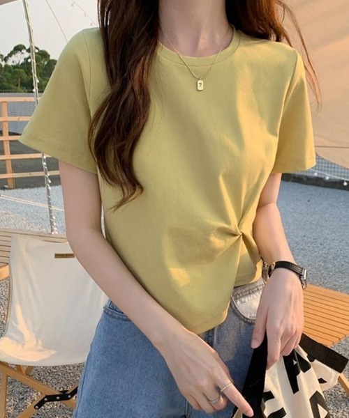 SallyLunn(サリーラン)の「【アシメデザイン】ツイストTシャツ(Tシャツ/カットソー・レディース・イエロー/ホワイト/ブラック・MEDIUM/LARGE)」の15枚目の写真