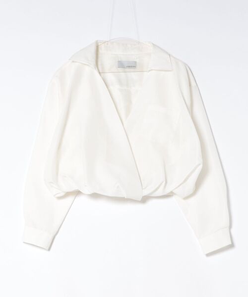 VERSEAU(ヴェルソー)の「エアリーオーガンジィ・バルーンカシュクールシャツ(シャツ/ブラウス・レディース・ライトグレー/チャコールグレー/オフホワイト・FREE)」の2枚目の写真