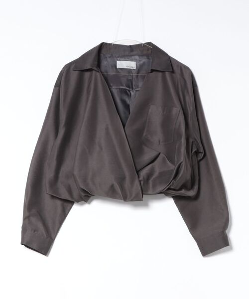 VERSEAU(ヴェルソー)の「エアリーオーガンジィ・バルーンカシュクールシャツ(シャツ/ブラウス・レディース・ライトグレー/チャコールグレー/オフホワイト・FREE)」の3枚目の写真