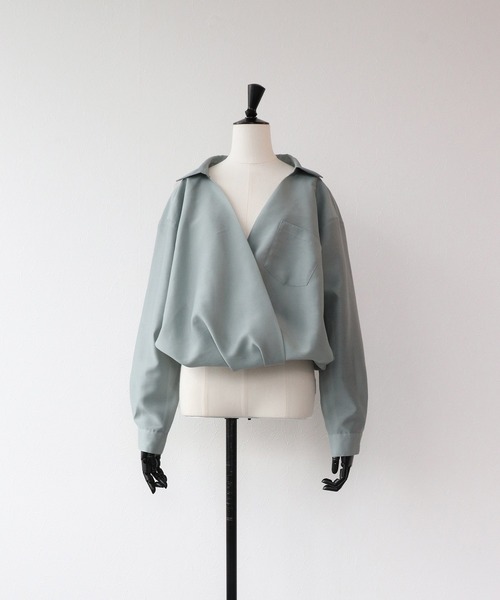 VERSEAU(ヴェルソー)の「エアリーオーガンジィ・バルーンカシュクールシャツ(シャツ/ブラウス・レディース・ライトグレー/チャコールグレー/オフホワイト・FREE)」の11枚目の写真