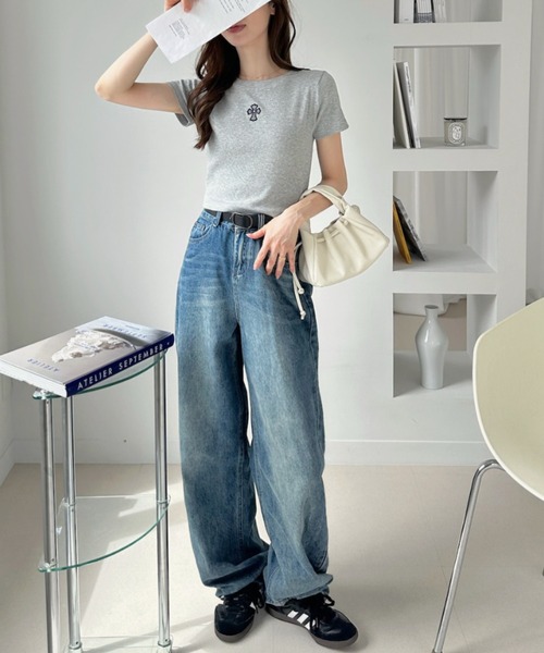 Ada.(エイダ)の「クロスモチーフ 半袖 クロップド Tシャツ(Tシャツ/カットソー・レディース・ブラック/オフホワイト/グレー・FREE)」の18枚目の写真