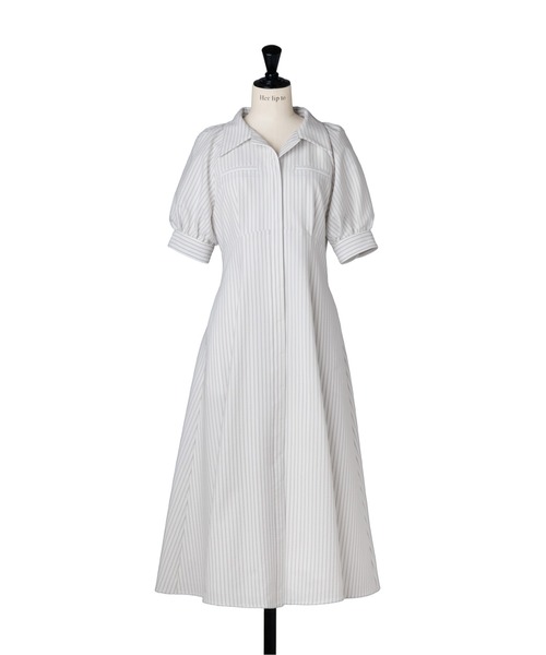 Her lip to(ハーリップトゥー)の「Vienna Shirt Dress(ワンピース・レディース・ホワイト系/モーブ系・S/M)」の2枚目の写真