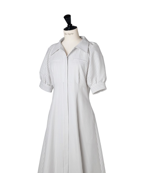 Her lip to(ハーリップトゥー)の「Vienna Shirt Dress(ワンピース・レディース・ホワイト系/モーブ系・S/M)」の12枚目の写真