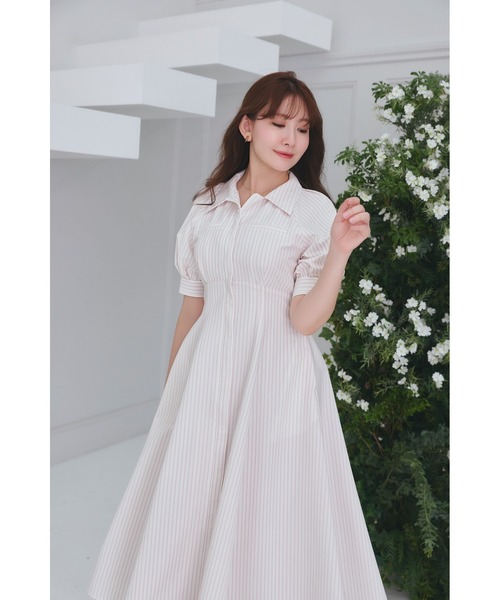 Her lip to(ハーリップトゥー)の「Vienna Shirt Dress(ワンピース・レディース・ホワイト系/モーブ系・S/M)」の5枚目の写真