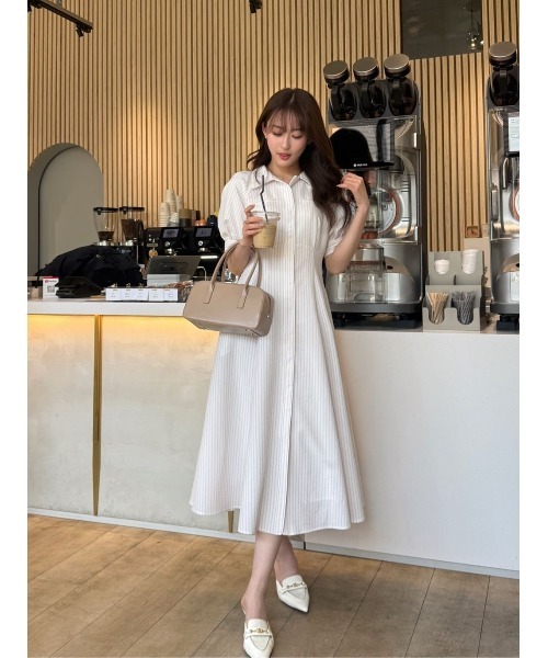 Her lip to(ハーリップトゥー)の「Vienna Shirt Dress(ワンピース・レディース・ホワイト系/モーブ系・S/M)」の15枚目の写真