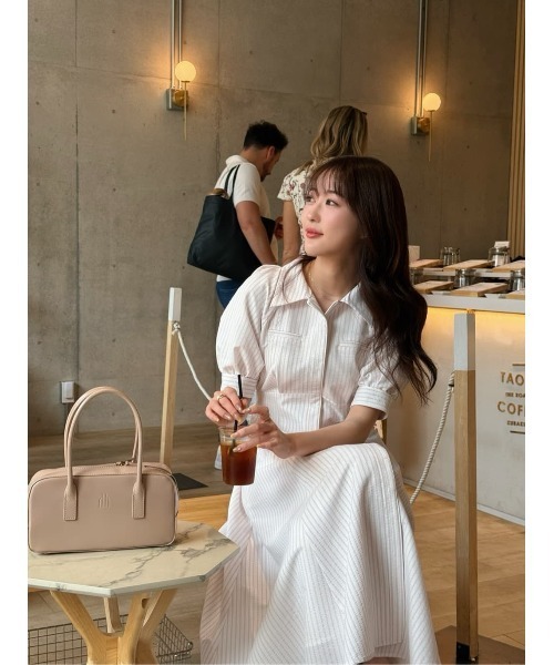 Her lip to(ハーリップトゥー)の「Vienna Shirt Dress(ワンピース・レディース・ホワイト系/モーブ系・S/M)」の17枚目の写真