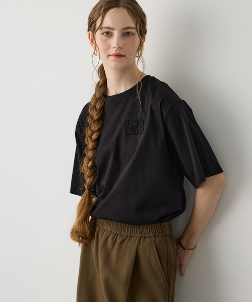 LE SOUK HOLIDAY(ルスークホリデー)の「ワッペンロゴTシャツ【接触冷感・吸水速乾】(Tシャツ/カットソー・レディース・ブラック/チャコールグレー・M/L)」の6枚目の写真
