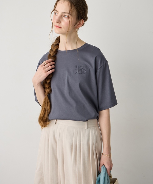 LE SOUK HOLIDAY(ルスークホリデー)の「ワッペンロゴTシャツ【接触冷感・吸水速乾】(Tシャツ/カットソー・レディース・ブラック/チャコールグレー・M/L)」の14枚目の写真