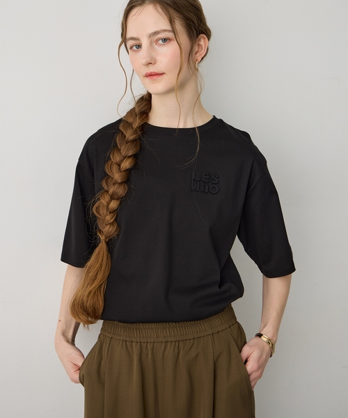 LE SOUK HOLIDAY(ルスークホリデー)の「ワッペンロゴTシャツ【接触冷感・吸水速乾】(Tシャツ/カットソー・レディース・ブラック/チャコールグレー・M/L)」の16枚目の写真