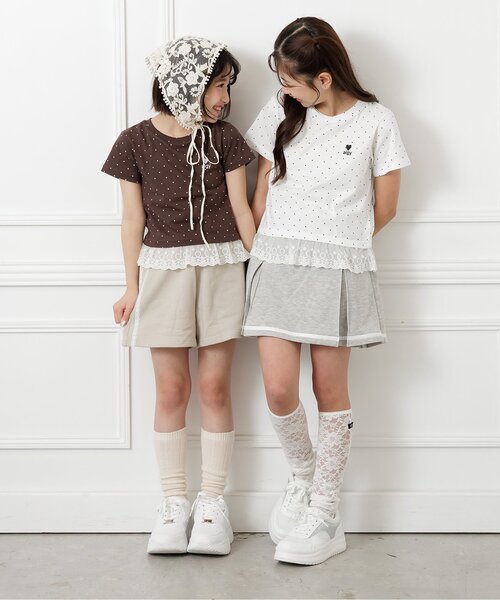 algy(アルジー)の「【puchily プチプラライン】サイドレースラインショートパンツ(スウェットパンツ・キッズ・ブラック/ベージュ/グレー・160/150/140/130/120)」の20枚目の写真