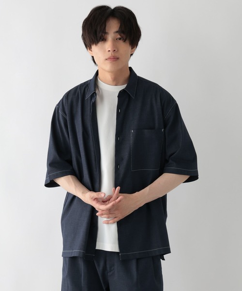 GLOBAL WORK（グローバルワーク）の「アーバンデニムシャツ/AIR/638141（シャツ/ブラウス・メンズ・ダークブルー/ブルー系その他6・X-LARGE/LARGE/SMALL/MEDIUM）」の13枚目の写真