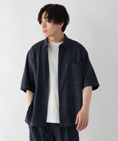 GLOBAL WORK（グローバルワーク）の「アーバンデニムシャツ/AIR/638141（シャツ/ブラウス・メンズ・ダークブルー/ブルー系その他6・X-LARGE/LARGE/SMALL/MEDIUM）」の14枚目の写真
