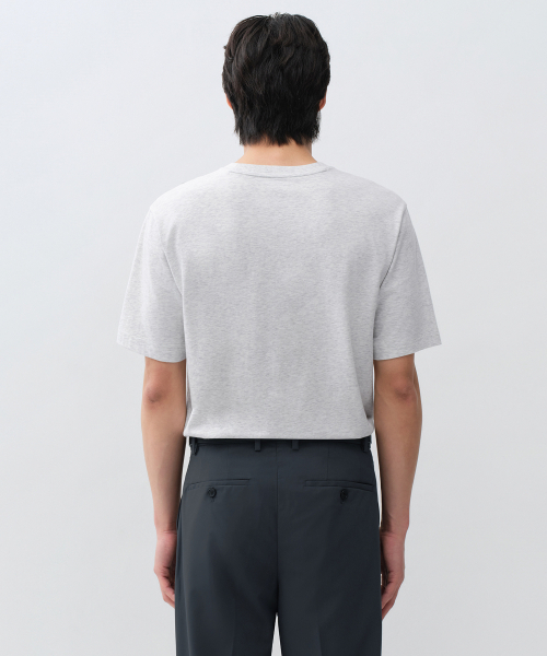 MUSINSA STANDARD（ムシンサスタンダード）の「[クールタンダード] レギュラー クルーネック Tシャツ [メランジライトグレー]（Tシャツ/カットソー・メンズ・その他・SMALL/MEDIUM/LARGE/X-LARGE/2XL）」の3枚目の写真