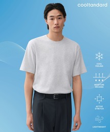 [クールタンダード] レギュラー クルーネック Tシャツ [メランジライトグレー]