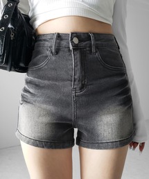 【 2color /3size 】ハイウエストタイトデニムショートパンツ / high waist tight short pants