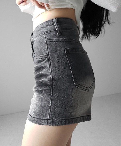 me+em select(ミームセレクト)の「【 2color /3size 】ハイウエストタイトデニムショートパンツ / high waist tight short pants(デニムパンツ・レディース・ブルー/ブラック・SMALL/MEDIUM/LARGE)」の9枚目の写真
