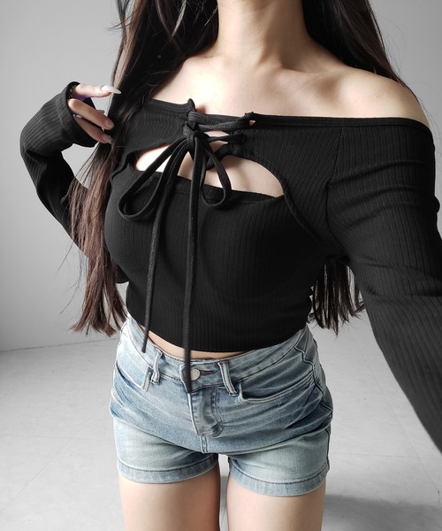 me+em select(ミームセレクト)の「【 2color /3size 】ハイウエストタイトデニムショートパンツ / high waist tight short pants(デニムパンツ・レディース・ブルー/ブラック・SMALL/MEDIUM/LARGE)」の15枚目の写真