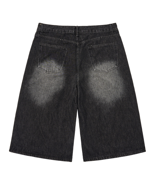 LXT（エルエックスティー）の「キャットブラシウォッシングデニムワイドバermudaパンツ[ブラック]（その他パンツ・メンズ・その他・X-LARGE/LARGE/MEDIUM/SMALL）」の3枚目の写真