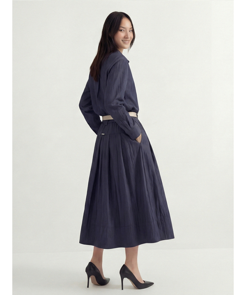 ACUD（アクド）の「Glossy Set-Up Two-Piece _Denim（ワンピース・レディース・ネイビー・FREE）」の5枚目の写真