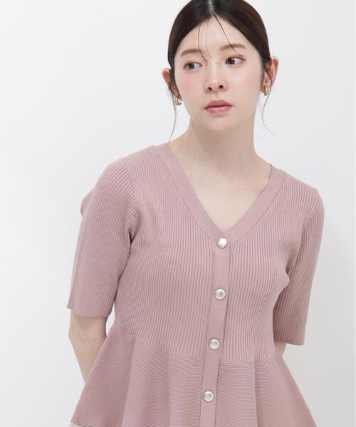 PROPORTION BODY DRESSING(プロポーションボディドレッシング)の「【追加生産決定!】部分シアーペプラムニット / 1216270606(ニット/セーター・レディース・ホワイト系その他/グレー/ブラック/ピンク・SMALL/MEDIUM)」の4枚目の写真