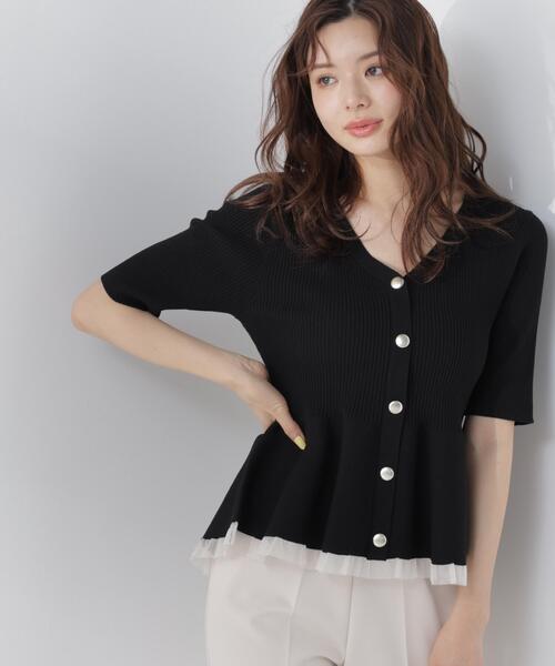 PROPORTION BODY DRESSING(プロポーションボディドレッシング)の「【追加生産決定!】部分シアーペプラムニット / 1216270606(ニット/セーター・レディース・ホワイト系その他/グレー/ブラック/ピンク・SMALL/MEDIUM)」の8枚目の写真