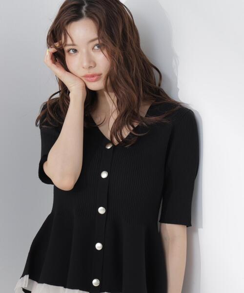PROPORTION BODY DRESSING(プロポーションボディドレッシング)の「【追加生産決定!】部分シアーペプラムニット / 1216270606(ニット/セーター・レディース・ホワイト系その他/グレー/ブラック/ピンク・SMALL/MEDIUM)」の9枚目の写真