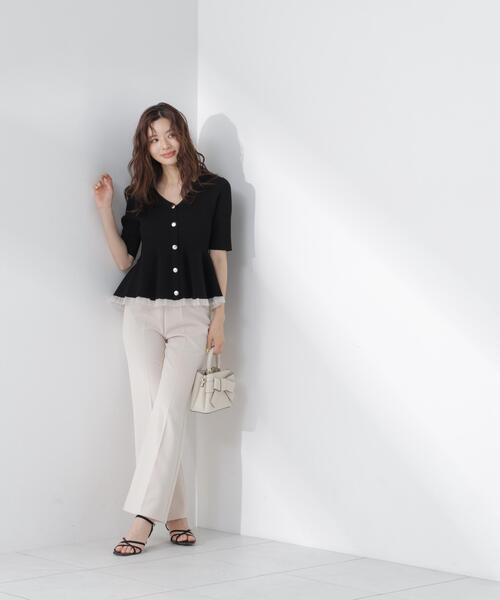 PROPORTION BODY DRESSING(プロポーションボディドレッシング)の「【追加生産決定!】部分シアーペプラムニット / 1216270606(ニット/セーター・レディース・ホワイト系その他/グレー/ブラック/ピンク・SMALL/MEDIUM)」の10枚目の写真