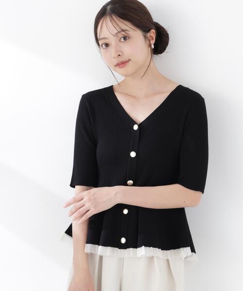 PROPORTION BODY DRESSING(プロポーションボディドレッシング)の「【追加生産決定!】部分シアーペプラムニット / 1216270606(ニット/セーター・レディース・ホワイト系その他/グレー/ブラック/ピンク・SMALL/MEDIUM)」の15枚目の写真