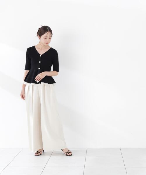 PROPORTION BODY DRESSING(プロポーションボディドレッシング)の「【追加生産決定!】部分シアーペプラムニット / 1216270606(ニット/セーター・レディース・ホワイト系その他/グレー/ブラック/ピンク・SMALL/MEDIUM)」の16枚目の写真
