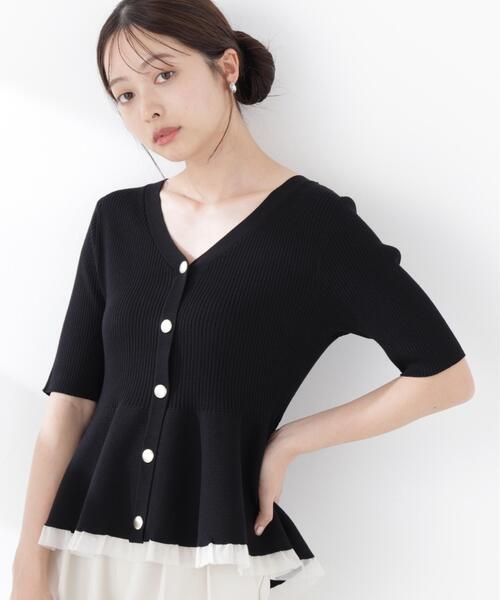 PROPORTION BODY DRESSING(プロポーションボディドレッシング)の「【追加生産決定!】部分シアーペプラムニット / 1216270606(ニット/セーター・レディース・ホワイト系その他/グレー/ブラック/ピンク・SMALL/MEDIUM)」の18枚目の写真