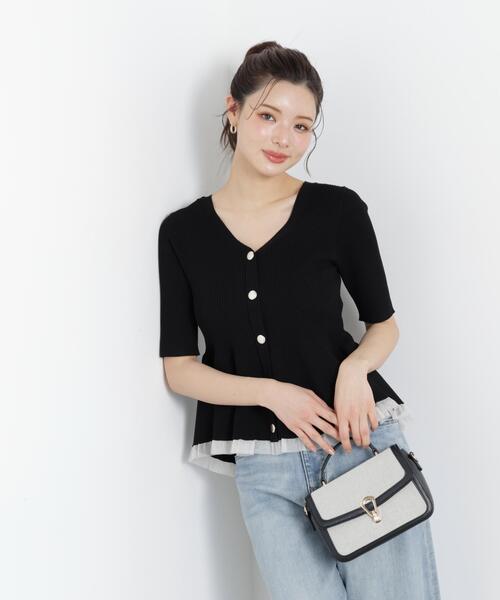 PROPORTION BODY DRESSING(プロポーションボディドレッシング)の「【追加生産決定!】部分シアーペプラムニット / 1216270606(ニット/セーター・レディース・ホワイト系その他/グレー/ブラック/ピンク・SMALL/MEDIUM)」の19枚目の写真