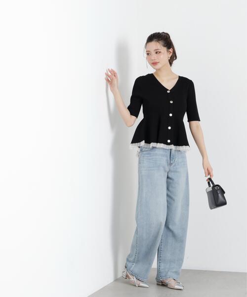 PROPORTION BODY DRESSING(プロポーションボディドレッシング)の「【追加生産決定!】部分シアーペプラムニット / 1216270606(ニット/セーター・レディース・ホワイト系その他/グレー/ブラック/ピンク・SMALL/MEDIUM)」の21枚目の写真