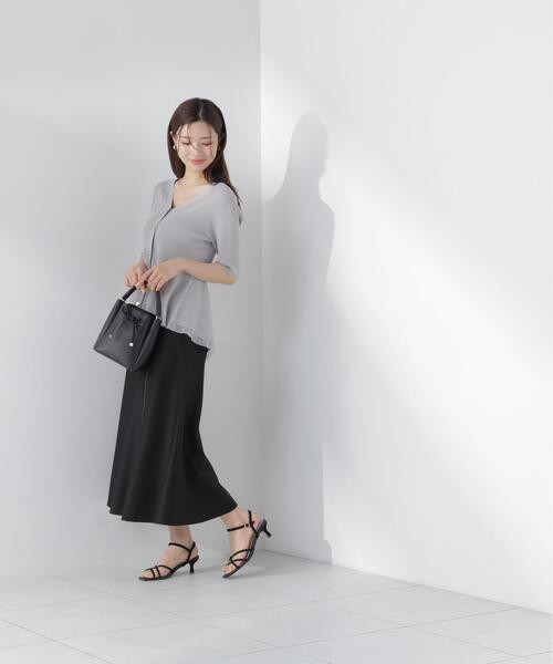 PROPORTION BODY DRESSING（プロポーションボディドレッシング）の「【ブラック/ホワイト追加生産】部分シアーペプラムニット / 1216270606（ニット/セーター・レディース・ホワイト系その他/グレー/ブラック/ピンク・SMALL/MEDIUM）」の18枚目の写真