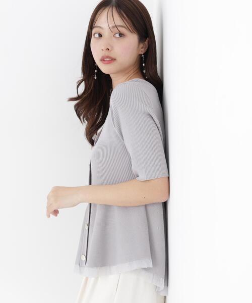 PROPORTION BODY DRESSING(プロポーションボディドレッシング)の「【ブラック/ホワイト追加生産】部分シアーペプラムニット / 1216270606(ニット/セーター・レディース・ホワイト系その他/グレー/ブラック/ピンク・SMALL/MEDIUM)」の7枚目の写真