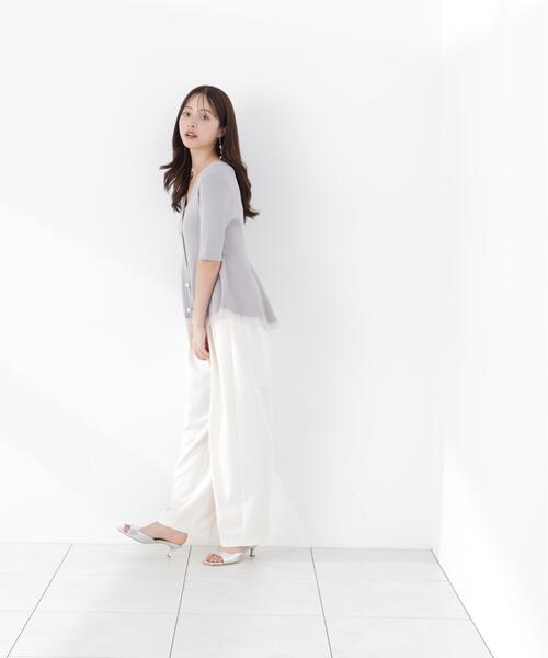 PROPORTION BODY DRESSING(プロポーションボディドレッシング)の「【ブラック/ホワイト追加生産】部分シアーペプラムニット / 1216270606(ニット/セーター・レディース・ホワイト系その他/グレー/ブラック/ピンク・SMALL/MEDIUM)」の10枚目の写真